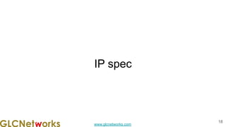 www.glcnetworks.com
IP spec
18
 