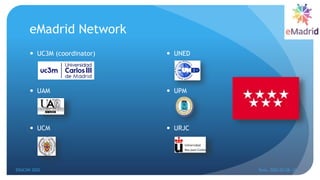 eMadrid Network
 UC3M (coordinator)
 UAM
 UCM
 UNED
 UPM
 URJC
EDUCON 2022 Tunis, 2022-03-28--31
2
 