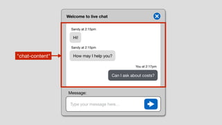 Welcome to live chat
Type your message here…
Hi!
How may I help you?
Can I ask about costs?
Sandy at 2:15pm
Sandy at 2:15pm
You at 2:17pm
Message:
"chat-content"
 