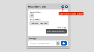 Welcome to live chat
Type your message here…
Hi!
How may I help you?
Can I ask about costs?
Sandy at 2:15pm
Sandy at 2:15pm
You at 2:17pm
Optional collapse button
Message:
 