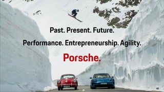 Past. Present. Future.
Performance. Entrepreneurship. Agility.
Porsche.
42
 