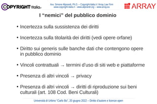 Diritto d’autore e licenze open (Università di Urbino, giugno 2022)