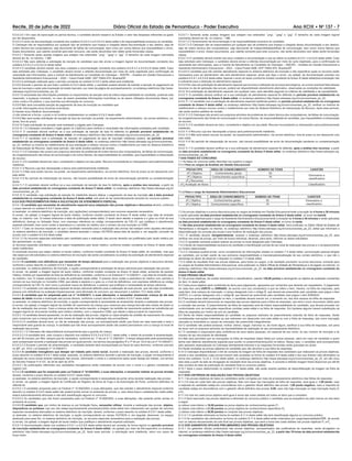 Recife, 20 de julho de 2022 Diário Oficial do Estado de Pernambuco - Poder Executivo Ano XCIX Ć NÀ 137 - 7
6.5.8.2.6.1 Em caso de reprovação na perícia técnica, o candidato deverá ressarcir ao Estado o valor das despesas referentes ao gasto
por ele despendido.
6.5.8.3 O envio da documentação constante dos subitens 6.5.8.2.2 a 6.5.8.2.6 deste edital é de responsabilidade exclusiva do candidato.
O Cebraspe não se responsabiliza por qualquer tipo de problema que impeça a chegada dessa documentação a seu destino, seja de
ordem técnica dos computadores, seja decorrente de falhas de comunicação, bem como por outros fatores que impossibilitem o envio.
Esses documentos, que valerão somente para este concurso, não serão devolvidos nem deles serão fornecidas cópias.
6.5.8.3.1 Somente serão aceitas imagens que estejam nas extensões “.png”, “.jpeg” e “.jpg”. O tamanho de cada imagem submetida
deverá ser de, no máximo, 1 MB.
6.5.8.3.2 Não será deferida a solicitação de isenção do candidato que não enviar a imagem legível da documentação constante dos
subitens 6.5.8.2.2 a 6.5.8.2.6 deste edital.
6.5.8.4 O candidato deverá manter aos seus cuidados a documentação constante dos subitens 6.5.8.2.2 a 6.5.8.2.6 deste edital. Caso
seja solicitada pelo Cebraspe, o candidato deverá enviar a referida documentação por meio de carta registrada para confirmação da
veracidade das informações, para a Central de Atendimento ao Candidato do Cebraspe – SEE/PE – Analista em Gestão Educacional e
Assistente Administrativo Educacional – 2022 – Caixa Postal 4488, CEP 70842-970, Brasília/DF.
6.5.8.5 A solicitação realizada após o período constante do subitem 6.5.8.2 deste edital será indeferida.
6.5.8.6 Durante o período de que trata o subitem 6.5.8.2 deste edital, o candidato poderá desistir de solicitar a isenção do pagamento da
taxa de inscrição e optar pela impressão do boleto bancário, por meio da página de acompanhamento, no endereço eletrônico http://www.
cebraspe.org.br/concursos/see_pe_22.
6.5.8.7 A veracidade das informações prestadas no requerimento de isenção será de inteira responsabilidade do candidato, podendo este
responder, a qualquer momento, no caso de serem prestadas informações inverídicas ou de serem utilizados documentos falsos, por
crime contra a fé pública, o que acarreta sua eliminação do concurso.
6.5.8.8 Não será concedida isenção de pagamento de taxa de inscrição ao candidato que:
a) omitir informações e(ou) torná-las inverídicas;
b) fraudar e(ou) falsificar documentação;
c) não observar a forma, o prazo e os horários estabelecidos no subitem 6.5.8.2 deste edital.
6.5.8.9 Não será aceita solicitação de isenção de taxa de inscrição via postal, via requerimento administrativo, via correio eletrônico, ou,
ainda, fora do prazo.
6.5.8.10 Cada solicitação de isenção será analisada e julgada pelo Cebraspe.
6.5.8.10.1 O Cebraspe consultará o órgão gestor do CadÚnico para verificar a veracidade das informações prestadas pelo candidato.
6.5.8.11 O candidato deverá verificar se a sua solicitação de isenção de taxa foi deferida no período provável estabelecido no
cronograma constante do Anexo II deste edital, no endereço eletrônico http://www.cebraspe.org.br/concursos/see_pe_22.
6.5.8.11.1 O candidato com a solicitação de isenção do pagamento da taxa de inscrição indeferida poderá, no período provável
estabelecido no cronograma constante do Anexo II deste edital, no endereço eletrônico http://www.cebraspe.org.br/concursos/see_
pe_22, verificar os motivos do indeferimento de sua solicitação e interpor recurso contra o indeferimento por meio do Sistema Eletrônico
de Interposição de Recurso. Após esse período, não serão aceitos pedidos de revisão.
6.5.8.11.2 O Cebraspe não arcará com prejuízos advindos de problemas de ordem técnica dos computadores, de falhas de comunicação,
de congestionamento das linhas de comunicação e de outros fatores, de responsabilidade do candidato, que impossibilitem a interposição
de recurso.
6.5.8.11.3 O candidato deverá ser claro, consistente e objetivo em seu pleito. Recurso inconsistente ou intempestivo será preliminarmente
indeferido.
6.5.8.11.4 Recurso cujo teor desrespeite a banca será preliminarmente indeferido.
6.5.8.11.5 Não será aceito recurso via postal, via requerimento administrativo, via correio eletrônico, fora do prazo ou em desacordo com
este edital.
6.5.8.11.6 No período de interposição de recurso, não haverá possibilidade de envio de documentação pendente ou complementação
desta.
6.5.8.11.7 O candidato deverá verificar se a sua solicitação de isenção de taxa foi deferida, após a análise dos recursos, a partir da
data provável estabelecida no cronograma constante do Anexo II deste edital, no endereço eletrônico http://www.cebraspe.org.br/
concursos/see_pe_22.
6.5.8.12 O candidato cuja solicitação de isenção for indeferida deverá efetuar o pagamento da taxa de inscrição até a data provável
estabelecida no cronograma constante do Anexo II deste edital, sob pena de ser automaticamente excluído do concurso público.
6.5.9 DOS PROCEDIMENTOS PARA A SOLICITAÇÃO DE ATENDIMENTO ESPECIAL
6.5.9.1 O candidato que necessitar de atendimento especial e(ou) adaptação das provas objetivas e discursiva deverá, conforme
o prazo descrito no subitem 6.5.9.7 deste edital:
a) assinalar, no sistema eletrônico de inscrição, a(s) opção(ões) correspondente(s) aos recursos especiais necessários;
b) enviar, via upload, a imagem legível de laudo médico, conforme modelo constante do Anexo III deste edital, cuja data de emissão
seja, no máximo, nos 12 meses anteriores à data de publicação deste edital. O laudo deve atestar a espécie e o grau ou nível de sua
deficiência, doença ou limitação física, com expressa referência ao código correspondente da CID-10, que justifique o atendimento
especial solicitado, bem como conter a assinatura e o carimbo do médico com o número de sua inscrição no CRM.
6.5.9.1.1 Caso os recursos especiais de que o candidato necessite para a realização das provas não estejam entre aqueles elencados
no sistema eletrônico de inscrição, o candidato deverá assinalar o campo OUTROS dessa lista de opções e, em seguida, proceder de
acordo com o subitem 6.5.9.6 deste edital.
6.5.9.1.2 Os recursos especiais solicitados pelo candidato para a realização das provas deverão ser justificados pelo laudo médico por
ele apresentado, ou seja:
a) recursos especiais solicitados que não sejam respaldados pelo laudo médico, conforme modelo constante do Anexo III deste edital,
serão indeferidos;
b) eventuais recursos que sejam citados no laudo médico, conforme modelo constante do Anexo III deste edital, do candidato, mas que
não sejam por ele solicitados no sistema eletrônico de inscrição não serão considerados na análise da solicitação de atendimento especial
do candidato.
6.5.9.2 O candidato com deficiência que necessitar de tempo adicional para a realização das provas objetivas e discursiva deverá,
conforme o prazo descrito no subitem 6.5.9.7 deste edital:
a) assinalar, no sistema eletrônico de inscrição, a opção correspondente à solicitação de tempo adicional para realização das provas;
b) enviar, via upload, a imagem legível de laudo médico, conforme modelo constante do Anexo III deste edital, acrescido de parecer
médico, emitido por especialista da área da deficiência do candidato, conforme a Lei Estadual nº 14.538/2011, cuja data de emissão seja,
no máximo, nos 12 meses anteriores à data de publicação deste edital. O parecer deve conter a assinatura do médico com carimbo e
número de sua inscrição no Conselho CRM, que ateste a espécie e o grau ou o nível da deficiência, com expressa referência ao código
correspondente da CID-10, bem como a provável causa da deficiência, e parecer que justifique a necessidade de tempo adicional.
6.5.9.2.1 O candidato com atendimento especial de tempo adicional deferido para a realização de suas provas, que não seja considerado
pessoa com deficiência na avaliação biopsicossocial, será eliminado do concurso, por descumprir o subitem 13.2 deste edital.
6.5.9.3 A candidata que for amparada pela Lei nº 14.538/2011, e suas alterações, e necessitar amamentar criança de até seis
meses de idade durante a realização das provas deverá, conforme o prazo descrito no subitem 6.5.9.7 deste edital:
a) assinalar, no sistema eletrônico de inscrição, a opção correspondente à necessidade de amamentar durante a realização das provas;
b) enviar, via upload, a imagem legível da certidão de nascimento da criança que comprove que criança terá até seis meses de idade no
dia de realização das provas. Caso a criança ainda não tenha nascido, a imagem da certidão de nascimento poderá ser substituída por
imagem legível do documento emitido pelo médico obstetra, com o respectivo CRM, que ateste a data provável do nascimento.
6.5.9.3.1 A candidata deverá apresentar, no dia de realização das provas, original ou cópia simples da certidão de nascimento da criança
para comprovar que a criança tem até seis meses de idade no dia de realização das provas/fases.
6.5.9.3.2 A candidata deverá levar, no dia de realização das provas, um acompanhante adulto que ficará em sala reservada e será o
responsável pela guarda da criança. A candidata que não levar acompanhante adulto não poderá permanecer com a criança no local de
realização das provas.
6.5.9.3.2.1 O Cebraspe não disponibilizará acompanhante para a guarda de criança.
6.5.9.3.2.2 A candidata terá, caso cumpra o disposto nos subitens 6.5.9.3 e 6.5.9.3.1 deste edital, o direito de proceder à amamentação,
por até 30 minutos, por filho, sempre que for necessário, conforme art. 1º da Lei nº 17.206/2021. O tempo despendido pela amamentação
será compensado durante a realização das provas em igual período, nos termos dos parágrafos 5º e 7º do art. 23-D da Lei nº 14.538/2011.
6.5.9.3.2.3 Durante o período de amamentação, a candidata lactante será acompanhada por fiscal do sexo feminino, conforme previsto
no §6º, art. 23-D, Lei Estadual nº 14.538/2011.
6.5.9.4 O candidato transgênero que desejar ser tratado pelo nome social, durante a realização das provas, deverá, conforme o
prazo descrito no subitem 6.5.9.7 deste edital, assinalar, no sistema eletrônico durante o período de inscrição, a opção correspondente à
utilização de nome social durante realização das provas, informando o nome e o sobrenome pelos quais deseja ser tratado, nos termos
do Decreto Federal nº 8.727, de 28 de abril de 2016.
6.5.9.4.1 As publicações referentes aos candidatos transgêneros serão realizadas de acordo com o nome e o gênero constantes do
registro civil.
6.5.9.5 O candidato que for amparado pela Lei Federal nº 10.826/2003, e suas alterações, e necessitar realizar as provas armado
deverá, conforme o prazo descrito no subitem 6.5.9.7 deste edital:
a) assinalar, no sistema eletrônico de inscrição, a opção correspondente à necessidade de portar arma durante realização das provas;
b) enviar, via upload, a imagem legível do Certificado de Registro de Arma de Fogo e da Autorização de Porte, conforme definidos na
referida lei.
6.5.9.5.1 O candidato amparado pela Lei Federal nº 10.826/2003, e suas alterações, que não solicitar o atendimento especial conforme
descrito no subitem 6.5.9.5 deste edital não poderá portar armas no ambiente de provas, e, caso descumpra o estabelecido neste edital,
estará automaticamente eliminado e não terá classificação alguma no concurso.
6.5.9.5.2 Os candidatos que não forem amparados pela Lei Federal nº 10.826/2003, e suas alterações, não poderão portar armas no
ambiente de provas.
6.5.9.6 O candidato que, por motivo de doença ou por limitação física, necessitar utilizar, durante a realização das provas, objetos,
dispositivos ou próteses cujo uso não esteja expressamente previsto/permitido neste edital nem relacionado nas opções de recursos
especiais necessários elencadas no sistema eletrônico de inscrição, deverá, conforme o prazo descrito no subitem 6.5.9.7 deste edital:
a) assinalar, no sistema eletrônico de inscrição, a opção correspondente ao campo OUTROS e, em seguida, descrever, no espaço
destinado para esse fim, no sistema eletrônico de inscrição, os recursos especiais necessários para a realização das provas;
b) enviar, via upload, a imagem legível de laudo médico que justifique o atendimento especial solicitado.
6.5.9.7 A documentação citada nos subitens 6.5.9.1 a 6.5.9.6 deste edital deverá ser enviada de forma legível no período provável
de inscrição estabelecido no cronograma constante do Anexo II deste edital, via upload, por meio de link específico no endereço
eletrônico http://www.cebraspe.org.br/concursos/see_pe_22. Após esse período, a solicitação será indeferida, salvo nos casos de
força maior.
6.5.9.7.1 Somente serão aceitas imagens que estejam nas extensões “.png”, “.jpeg” e “.jpg”. O tamanho de cada imagem legível
submetida deverá ser de, no máximo, 1 MB.
6.5.9.7.2 O fornecimento da documentação é de responsabilidade exclusiva do candidato.
6.5.9.7.3 O Cebraspe não se responsabiliza por qualquer tipo de problema que impeça a chegada dessa documentação a seu destino,
seja de ordem técnica dos computadores, seja decorrente de indisponibilidade/falhas de comunicação, bem como outros fatores que
impossibilitem o envio. Esses documentos, que valerão somente para este concurso, não serão devolvidos nem deles serão fornecidas
cópias.
6.5.9.7.4 O candidato deverá manter aos seus cuidados a documentação a que se refere os subitens 6.5.9.1 a 6.5.9.6 deste edital. Caso
seja solicitado pelo Cebraspe, o candidato deverá enviar a referida documentação por meio de carta registrada, para a confirmação da
veracidade das informações, para a Central de Atendimento ao Candidato do Cebraspe – SEE/PE – Analista em Gestão Educacional e
Assistente Administrativo Educacional – 2022 – Caixa Postal 4488, CEP 70842-970, Brasília/DF.
6.5.9.8 O candidato que não solicitar atendimento especial no sistema eletrônico de inscrição e não especificar quais os recursos serão
necessários para tal atendimento não terá atendimento especial, ainda que faça o envio, via upload, da documentação prevista nos
subitens 6.5.9.1 a 6.5.9.6 deste edital. Apenas o envio do laudo (conforme modelo constante do Anexo III deste edital)/documentação não
é suficiente para a obtenção do atendimento especial.
6.5.9.9 No caso de solicitação de atendimento especial que envolva a utilização de recursos tecnológicos, se ocorrer eventual falha desses
recursos no dia de aplicação das provas, poderá ser disponibilizado atendimento alternativo, observadas as condições de viabilidade.
6.5.9.10 A solicitação de atendimento especial, em qualquer caso, será atendida segundo os critérios de viabilidade e de razoabilidade.
6.5.9.11 O candidato deverá verificar se a sua solicitação de atendimento especial foi deferida no período provável estabelecido no
cronograma constante do Anexo II deste edital, no endereço eletrônico http://www.cebraspe.org.br/concursos/see_pe_22.
6.5.9.11.1 O candidato com a solicitação de atendimento especial indeferida poderá, no período provável estabelecido no cronograma
constante do Anexo II deste edital, no endereço eletrônico http://www.cebraspe.org.br/concursos/see_pe_22, verificar os motivos do
indeferimento e interpor recurso contra o indeferimento por meio do Sistema Eletrônico de Interposição de Recurso. Após esse período,
não serão aceitos pedidos de revisão.
6.5.9.11.2 O Cebraspe não arcará com prejuízos advindos de problemas de ordem técnica dos computadores, de falhas de comunicação,
de congestionamento das linhas de comunicação e de outros fatores, de responsabilidade do candidato, que impossibilitem a interposição
de recurso.
6.5.9.11.3 O candidato deverá ser claro, consistente e objetivo em seu pleito. Recurso inconsistente ou intempestivo será preliminarmente
indeferido.
6.5.9.11.4 Recurso cujo teor desrespeite a banca será preliminarmente indeferido.
6.5.9.11.5 Não será aceito recurso via postal, via requerimento administrativo, via correio eletrônico, fora do prazo ou em desacordo com
este edital.
6.5.9.11.6 No período de interposição de recurso, não haverá possibilidade de envio de documentação pendente ou complementação
desta.
6.5.9.11.7 O candidato deverá verificar se a sua solicitação de atendimento especial foi deferida, após a análise dos recursos, a partir
da data provável estabelecida no cronograma constante do Anexo II deste edital, no endereço eletrônico http://www.cebraspe.org.
br/concursos/see_pe_22.
7 DAS FASES DO CONCURSO
7.1 As fases do concurso estão descritas nos quadros a seguir.
7.1.1 Para os cargos de Analista em Gestão Educacional:
PROVA/TIPO ÁREA DE CONHECIMENTO NÚMERO DE ITENS CARÁTER
(P1
) Objetiva Conhecimentos gerais 50
Eliminatório e
classificatório
(P2
) Objetiva Conhecimentos específicos 70
(P3
) Discursiva – –
(P4
) Avaliação de títulos – – Classificatório
7.1.2 Para o cargo de Assistente Administrativo Educacional:
PROVA/TIPO ÁREA DE CONHECIMENTO NÚMERO DE ITENS CARÁTER
(P1
) Objetiva Conhecimentos gerais 50 Eliminatório e
classificatório
(P2
) Objetiva Conhecimentos específicos 70
7.2 As provas objetivas e a prova discursiva para os cargos de Analista em Gestão Educacional terão a duração de 4 horas e 30 minutos
e serão aplicadas na data provável estabelecida no cronograma constante do Anexo II deste edital, no turno da manhã.
7.3 As provas objetivas para o cargo de Assistente Administrativo Educacional terão a duração de 3 horas e 30 minutos e serão aplicadas
na data provável estabelecida no cronograma constante do Anexo II deste edital, no turno da tarde.
7.4 Na data provável estabelecida no cronograma constante do Anexo II deste edital, será publicado no Diário Oficial do Estado de
Pernambuco e divulgado na internet, no endereço eletrônico http://www.cebraspe.org.br/concursos/see_pe_22, edital que informará a
disponibilização da consulta aos locais e aos horários de realização das provas.
7.4.1 O candidato deverá, obrigatoriamente, acessar o endereço eletrônico http://www.cebraspe.org.br/concursos/see_pe_22, para
verificar seu local de provas, por meio de busca individual, devendo, para tanto, informar os dados solicitados.
7.4.2 O candidato somente poderá realizar as provas no local designado pelo Cebraspe.
7.4.3 Serão de responsabilidade exclusiva do candidato a identificação correta de seu local de realização das provas e o comparecimento
no horário determinado.
7.4.4 O Cebraspe poderá enviar, como complemento às informações citadas no subitem 7.4 deste edital, comunicação pessoal dirigida
ao candidato, por e-mail, sendo de sua exclusiva responsabilidade a manutenção/atualização de seu correio eletrônico, o que não o
desobriga do dever de observar o disposto no subitem 7.4 deste edital.
7.5 O edital de resultado final nas provas objetivas, para todos os cargos, e de resultado provisório na prova discursiva, somente para
os cargos de Analista Administrativo Educacional, será publicado no Diário Oficial do Estado de Pernambuco e divulgado na internet, no
endereço eletrônico http://www.cebraspe.org.br/concursos/see_pe_22, na data provável estabelecida no cronograma constante do
Anexo II deste edital.
8 DAS PROVAS OBJETIVAS
8.1 As provas objetivas, de caráter eliminatório e classificatório, valerão 120,00 pontos e abrangerão os objetos de avaliação constantes
do item 14 deste edital.
8.2 Cada prova objetiva será constituída de itens para julgamento, agrupados por comandos que deverão ser respeitados. O julgamento
de cada item será CERTO ou ERRADO, de acordo com o(s) comando(s) a que se refere o item. Haverá, na folha de respostas, para
cada item, dois campos de marcação: o campo designado com o código C, que deverá ser preenchido pelo candidato caso julgue o item
CERTO, e o campo designado com o código E, que deverá ser preenchido pelo candidato caso julgue o item ERRADO.
8.3 Para que possa obter pontuação no item, o candidato deverá marcar um, e somente um, dos dois campos da folha de respostas.
8.4 O candidato deverá transcrever as respostas das provas objetivas para a folha de respostas, que será o único documento válido para
a correção das provas. O preenchimento da folha de respostas será de inteira responsabilidade do candidato, que deverá proceder em
conformidade com as instruções específicas contidas neste edital e na folha de respostas. Em hipótese alguma haverá substituição da
folha de respostas por motivo de erro do candidato.
8.5 Serão de inteira responsabilidade do candidato os prejuízos advindos do preenchimento indevido da folha de respostas. Serão
consideradas marcações indevidas as que estiverem em desacordo com este edital ou com a folha de respostas, tais como marcação
rasurada ou emendada ou campo de marcação não preenchido integralmente.
8.6 O candidato não poderá amassar, molhar, dobrar, rasgar, manchar ou, de modo algum, danificar a sua folha de respostas, sob pena
de arcar com os prejuízos advindos da impossibilidade de realização do seu processamento eletrônico.
8.7 O candidato é responsável pela conferência de seus dados pessoais, em especial de seu nome, do seu número de inscrição e do
número de seu documento de identidade.
8.8 Não será permitido que as marcações na folha de respostas sejam feitas por outras pessoas, salvo em caso de candidato a quem
tenha sido deferido atendimento especial para auxílio no preenchimento/auxílio na leitura. Nesse caso, o candidato será acompanhado
pelo aplicador especializado do Cebraspe devidamente treinado e as respostas fornecidas serão gravadas em áudio.
8.9 Serão anuladas as provas objetivas do candidato que não devolver a sua folha de respostas.
8.10 O Cebraspe disponibilizará o link de consulta da imagem da folha de respostas dos candidatos que realizaram as provas objetivas,
exceto a dos candidatos cujas provas tiverem sido anuladas na forma do subitem 8.9 deste edital e dos que tiverem sido eliminados na
forma dos subitens 13.22 e 13.24 deste edital, no endereço eletrônico http://www.cebraspe.org.br/concursos/see_pe_22, em até cinco
dias úteis a partir da data de divulgação do resultado final nas provas objetivas. A consulta à referida imagem ficará disponível por até 60
dias corridos da data de publicação do resultado final no concurso público.
8.10.1 Após o prazo determinado no subitem 8.10 deste edital, não serão aceitos pedidos de disponibilização da imagem da folha de
respostas.
8.11 DOS CRITÉRIOS DE AVALIAÇÃO DAS PROVAS OBJETIVAS
8.11.1 As provas objetivas de todos os candidatos serão corrigidas por meio de processamento eletrônico das folhas de respostas.
8.11.2 A nota em cada item das provas objetivas, feita com base nas marcações da folha de respostas, será igual a: 1,00 ponto, caso
a resposta do candidato esteja em concordância com o gabarito oficial definitivo das provas; 1,00 ponto negativo, caso a resposta do
candidato esteja em discordância com o gabarito oficial definitivo das provas; 0,00, caso não haja marcação ou haja marcação dupla (C
e E).
8.11.3 A nota em cada prova objetiva será igual à soma das notas obtidas em todos os itens que a compõem.
8.11.4 Será reprovado nas provas objetivas e eliminado do concurso público o candidato que se enquadrar em pelo menos um dos itens
a seguir:
a) obtiver nota inferior a 10,00 pontos na prova objetiva de conhecimentos gerais P1
;
b) obtiver nota inferior a 21,00 pontos na prova objetiva de conhecimentos específicos P2
;
c) obtiver nota inferior a 36,00 pontos no conjunto das provas objetivas.
8.11.4.1 O candidato eliminado na forma do subitem 8.11.4 deste edital não terá classificação alguma no concurso público.
8.11.5 Os candidatos não eliminados na forma do subitem 8.11.4 deste edital serão ordenados por cargo/especialidade/GRE, de acordo
com os valores decrescentes da nota final nas provas objetivas, que será a soma das notas obtidas nas provas objetivas P1
e P2
.
8.12 DOS GABARITOS OFICIAIS PRELIMINARES DAS PROVAS OBJETIVAS
8.12.1 Os gabaritos oficiais preliminares das provas objetivas, acompanhados das justificativas de respostas, serão divulgados na
internet, no endereço eletrônico http://www.cebraspe.org.br/concursos/see_pe_22, a partir das 19 horas da data provável estabelecida
no cronograma constante do Anexo II deste edital.
 