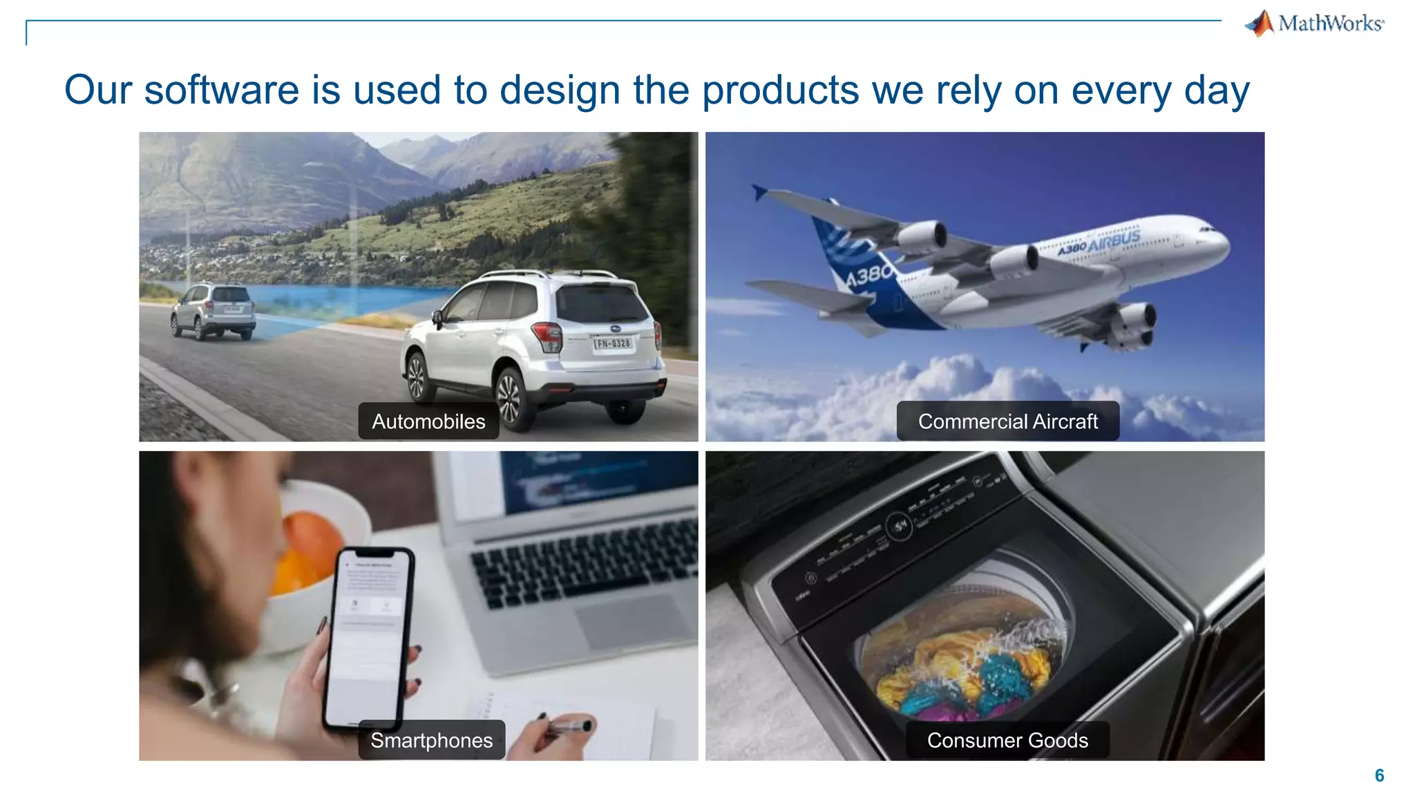 6
Our software is used to design the products we rely on every day
Commercial Aircraft
Smartphones
Automobiles
Consumer Goods
 