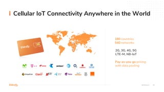 26
Cellular IoT Connectivity Anywhere in the World
180 countries
540 networks
2G, 3G, 4G, 5G
LTE-M, NB-IoT
Pay-as-you go pricing
with data pooling
@StGebert
 