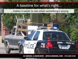 A baseline for what's right...
...makes it easier to see when something's wrong
 