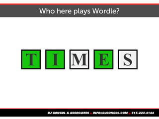 Who here plays Wordle?
 
