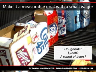 Make it a measurable goal with a small wager
Doughnuts?
Lunch?
A round of beers?
 