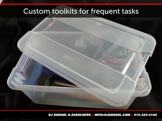 Custom toolkits for frequent tasks
 