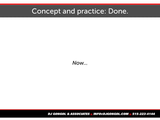 Concept and practice: Done.
Now...
 