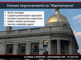 Honest improvements to "Maintenance"

Asset manager

Capital-preservation specialist

Incident-prevention supervisor

Public-health technician

Service reliability agent
 