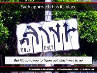 Each approach has its place
But it's up to you to figure out which way to go
 
