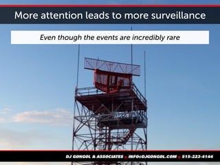 More attention leads to more surveillance
Even though the events are incredibly rare
 