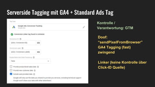 Serverside Tagging mit GA4 + Standard Ads Tag
 
