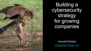 Vsevolod Shabad
vshabad@vshabad.com
Building a
cybersecurity
strategy
for growing
companies
 