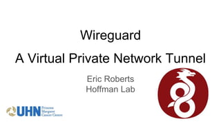 Wireguard
A Virtual Private Network Tunnel
Eric Roberts
Hoffman Lab
 