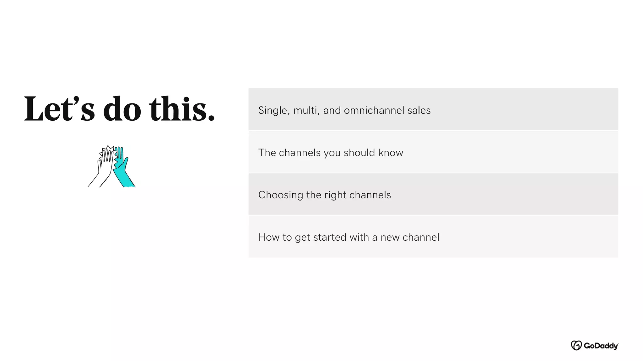 Let’s do this. Single, multi, and omnichannel sales
The channels you should know
Choosing the right channels
How to get started with a new channel
 