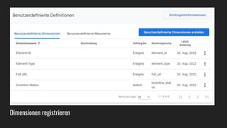 Dimensionen registrieren
 