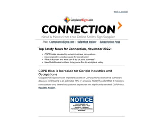November 2022 Connection Workplace Safety Newsletter