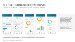 Para los pescadores: la app móvil de Fishven
Feedback en tiempo real y análisis estadístico de la experiencia de pesca
* C...