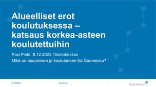 8.12.2022 Mikä on osaamisen ja koulutuksen tila Suomessa?
