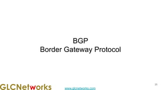 www.glcnetworks.com
BGP
Border Gateway Protocol
25
 