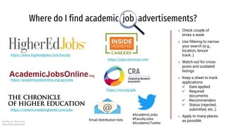 Where do I find academic job advertisements?
https://www.higheredjobs.com/faculty
https://academicjobsonline.org/ajo/jobs
...