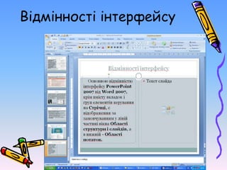 Відмінності інтерфейсу
 