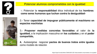 Promoviendo Masculinidades Comprometidas con la Igualdad en las Aulas | PDF