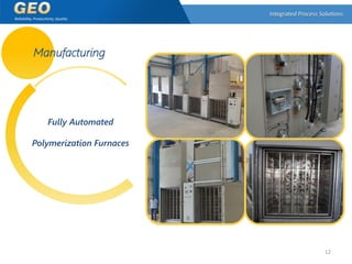 Fully Automated
Polymerization Furnaces
Manufacturing
12
 