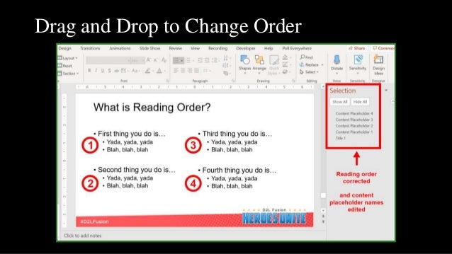 Drag and Drop to Change Order
 