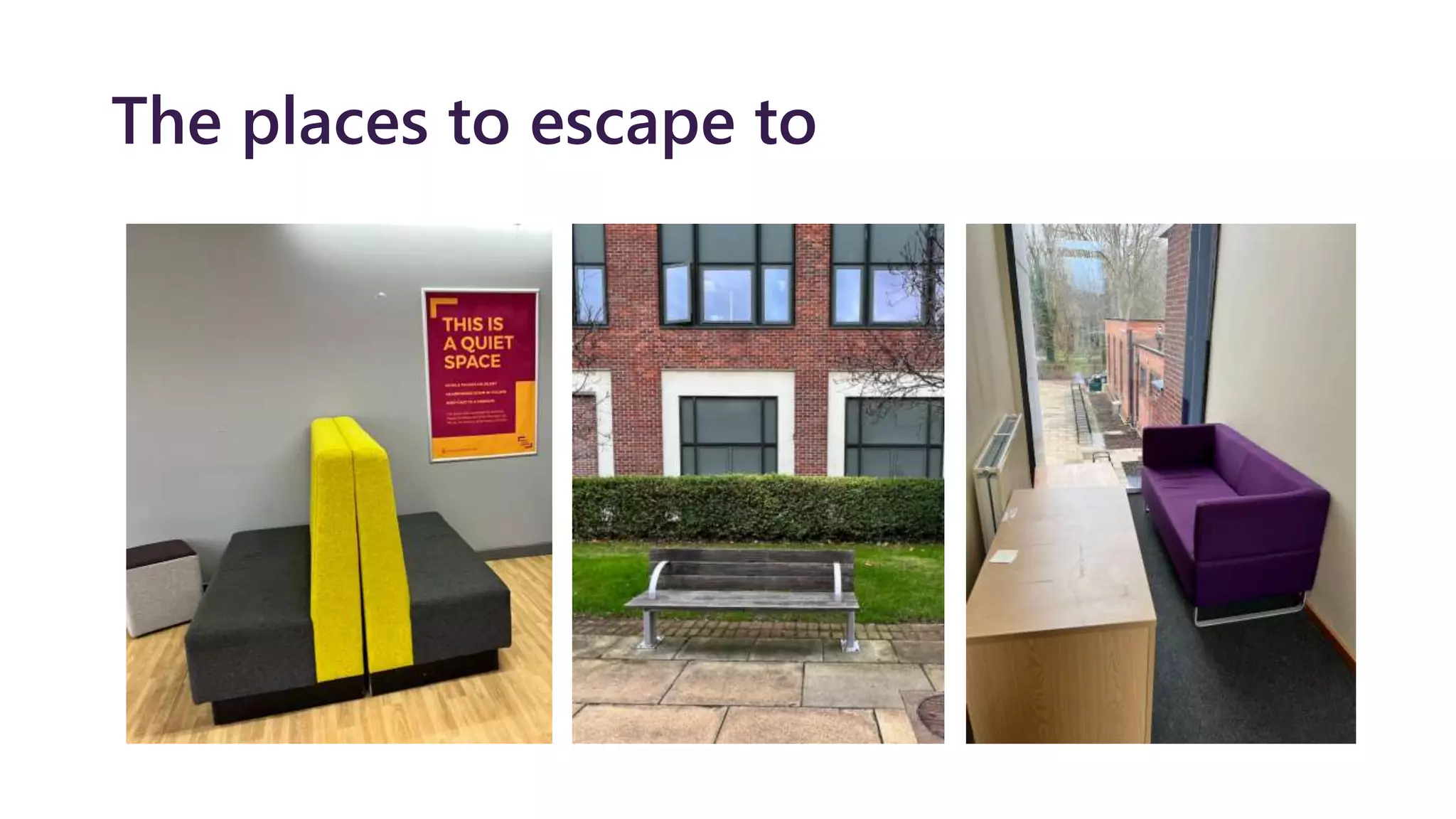 The places to escape to
 