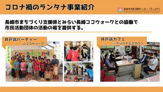 長崎市まちづくり支援係とみらい長崎ココウォークとの協働で
市民活動団体の活動の場を提供する。
 