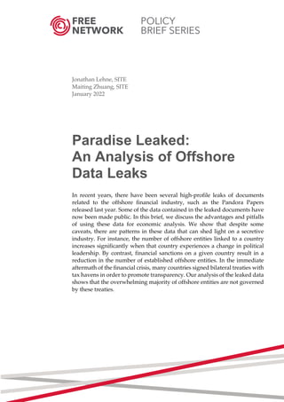 Paradise Leaked: An Analysis of Offshore Data Leaks | PDF