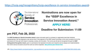URL: https://www.linkedin.com/posts/spohrer_issip-excellence-in-service-innovation-award-activity-6899738967005126656-qOkc
https://issip.org/recognitions/issip-excellence-in-service-innovation-award/
 