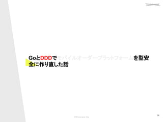 confidential
©Showcase Gig
14
GoとDDDでモバイルオーダープラットフォームを型安
全に作り直した話 
 