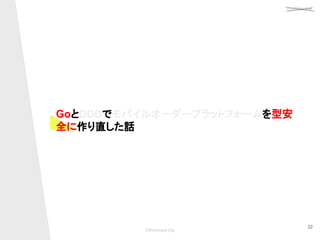 confidential
©Showcase Gig
22
GoとDDDでモバイルオーダープラットフォームを型安
全に作り直した話 
 