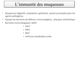 L’immunité des muqueuses
 
