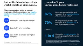 McKinsey & Company 7
And while this mission critical
work benefits all employees…
… much of it goes
unrecognized and overl...