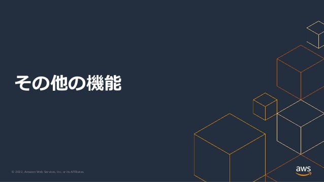 © 2022, Amazon Web Services, Inc. or its Affiliates.
その他の機能
 