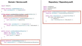 Repository / Repository.swift
Domain / Service.swift
 