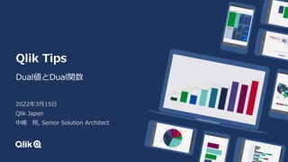 Qlik Tips
Dual値とDual関数
2022年3月15日
Qlik Japan
中嶋 翔, Senior Solution Architect
 