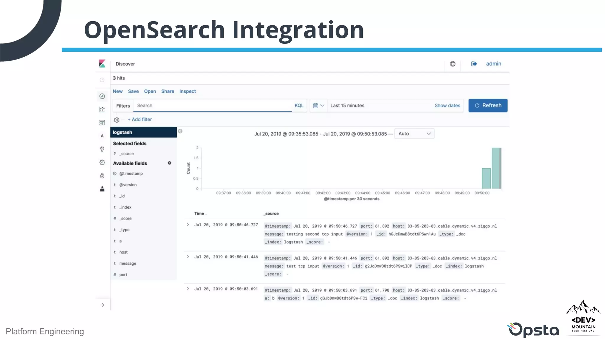 Platform Engineering
OpenSearch Integration
 