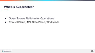 28
28
● Open-Source Platform for Operations
● Control Plane, API, Data Plane, Workloads
What is Kubernetes?
28
 