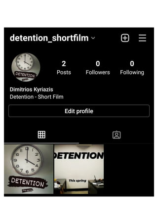 Detention - Short Film - Instagram profile