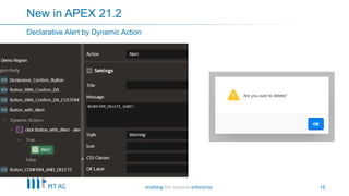 15
New in APEX 21.2
Declarative Alert by Dynamic Action
 