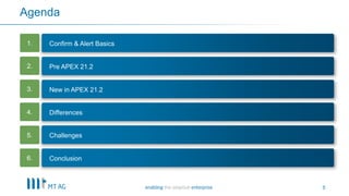 5
Agenda
1. Confirm & Alert Basics
Pre APEX 21.2
2.
Differences
4.
Challenges
5.
Conclusion
6.
New in APEX 21.2
3.
 