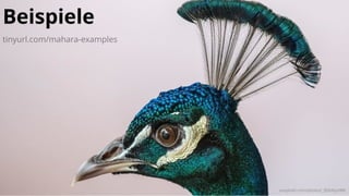 unsplash.com/photos/_fJD6NyUR8I
tinyurl.com/mahara-examples
Beispiele
 