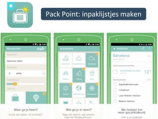 Pack Point: inpaklijstjes maken
 