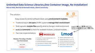 Unlimited Data Science Libraries,One Container Image, No Installation!
 
Marcel Hild, Red Hat & Kenneth Hoste, Ghent Unive...